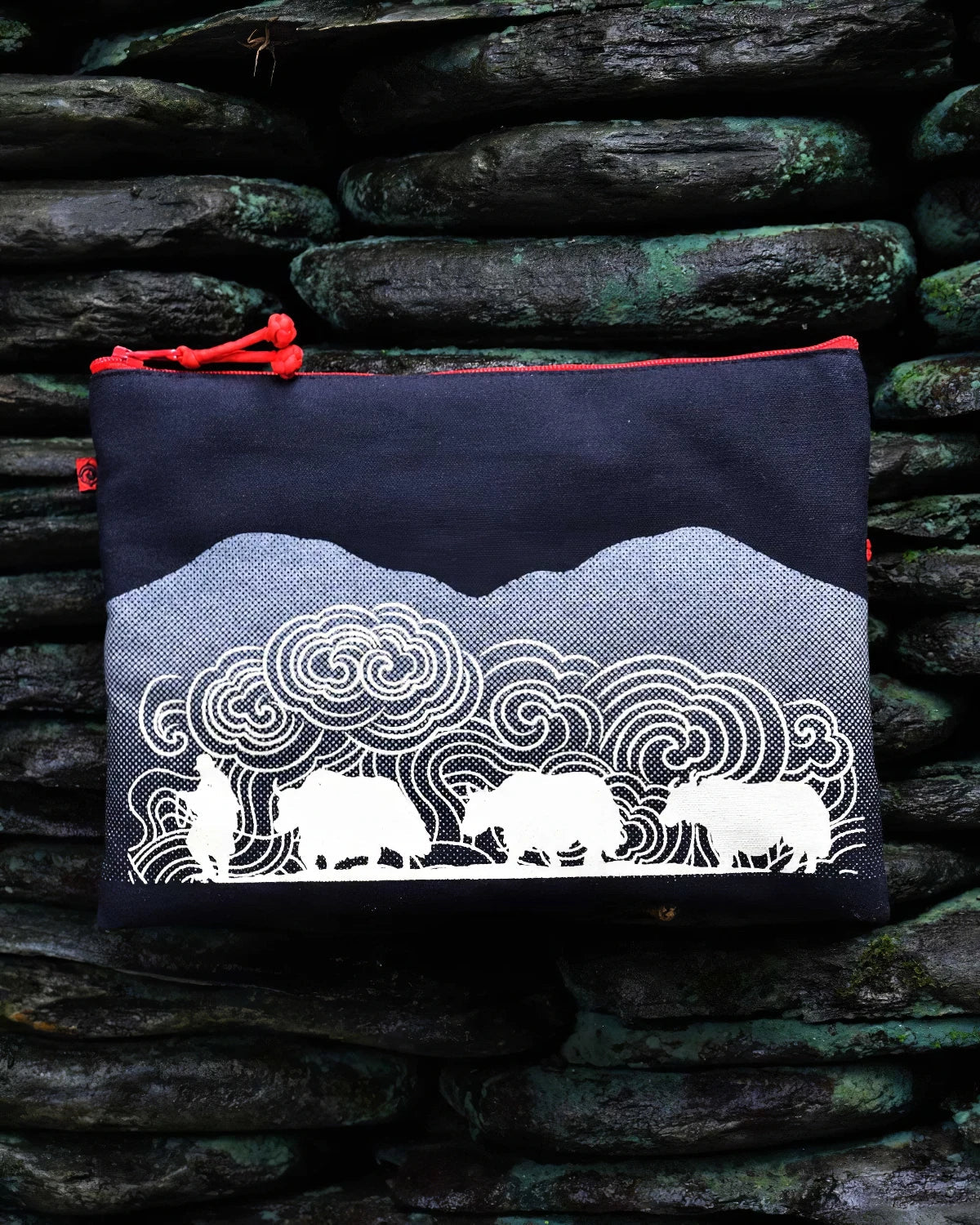 Man with Yaks iPad Case - Black