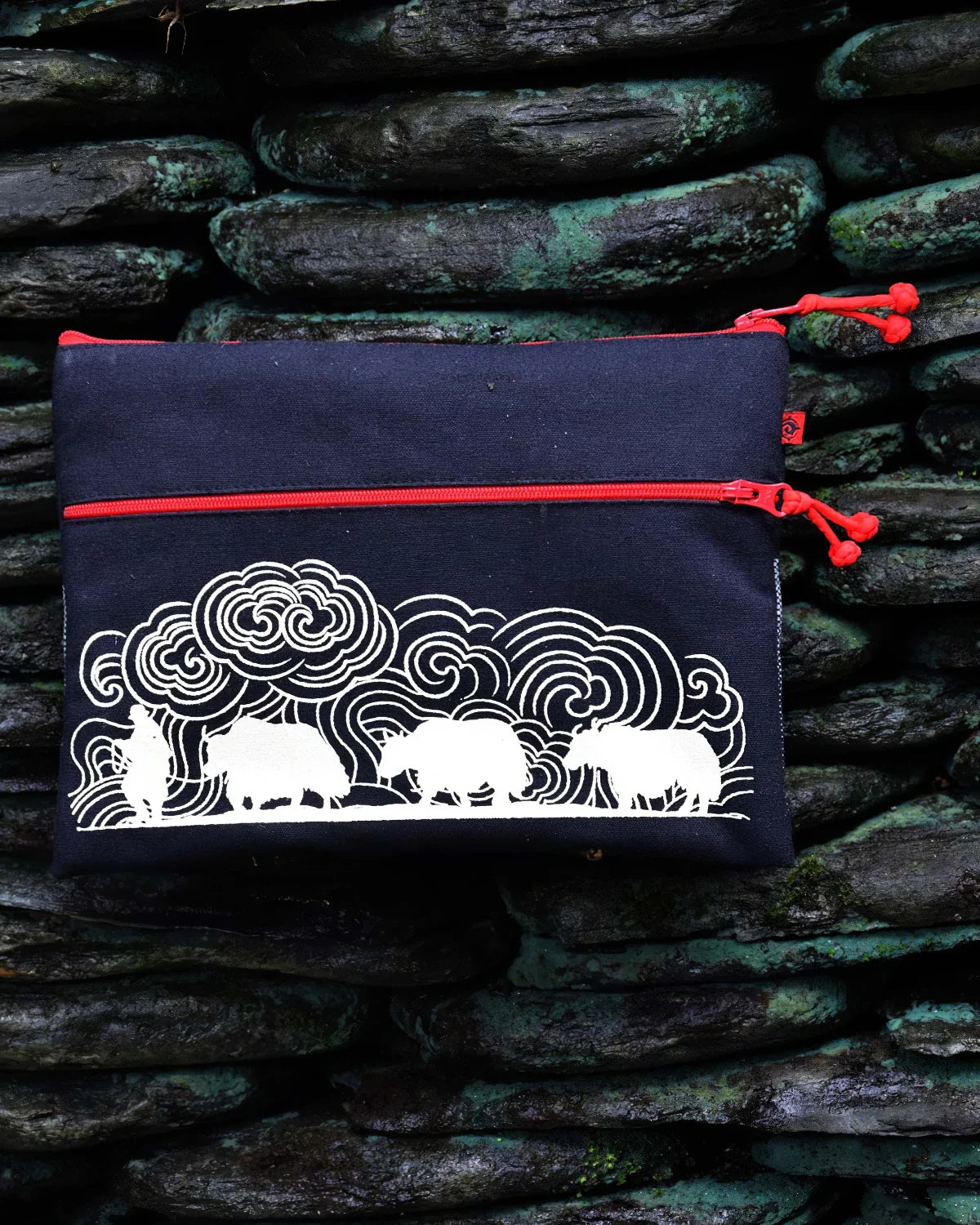 Man with Yaks iPad Case - Black