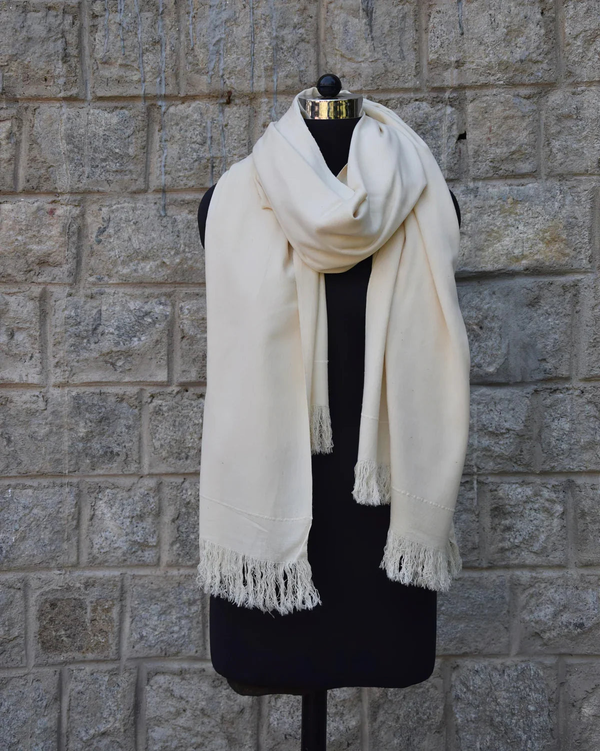 Buray Shawl in Natural White