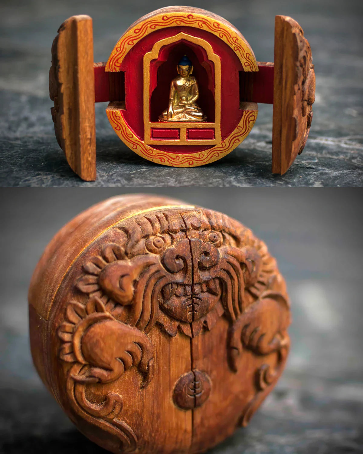 Traveler's Altar with Gilded Buddha