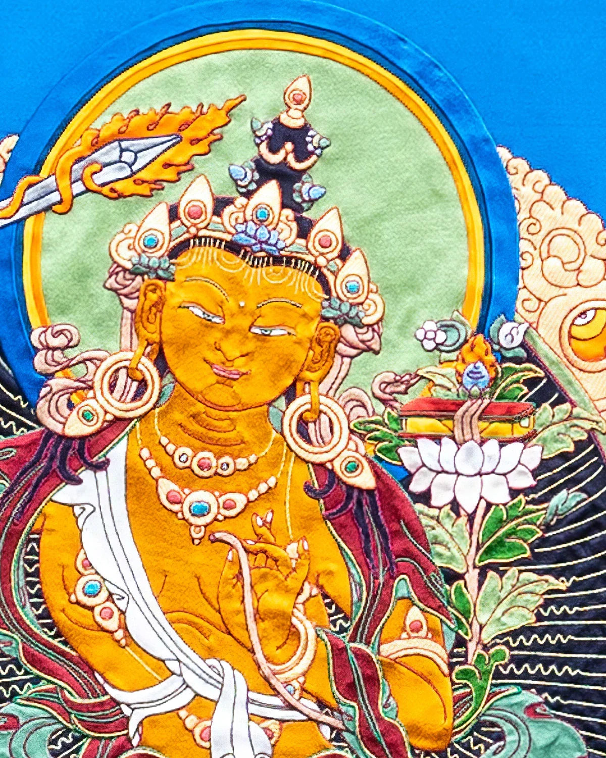 Manjushri Tibetan Appliqué Thangka