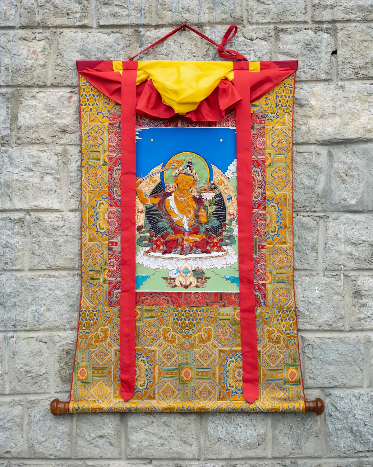 Manjushri Tibetan Appliqué Thangka