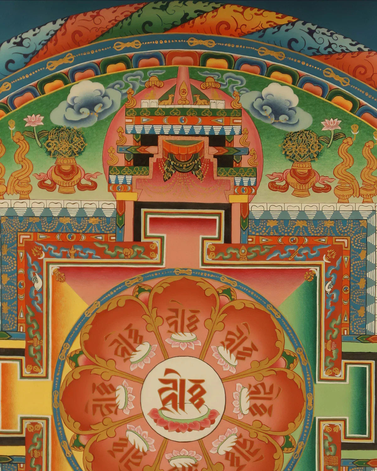Amitayus Mandala Painted Thangka
