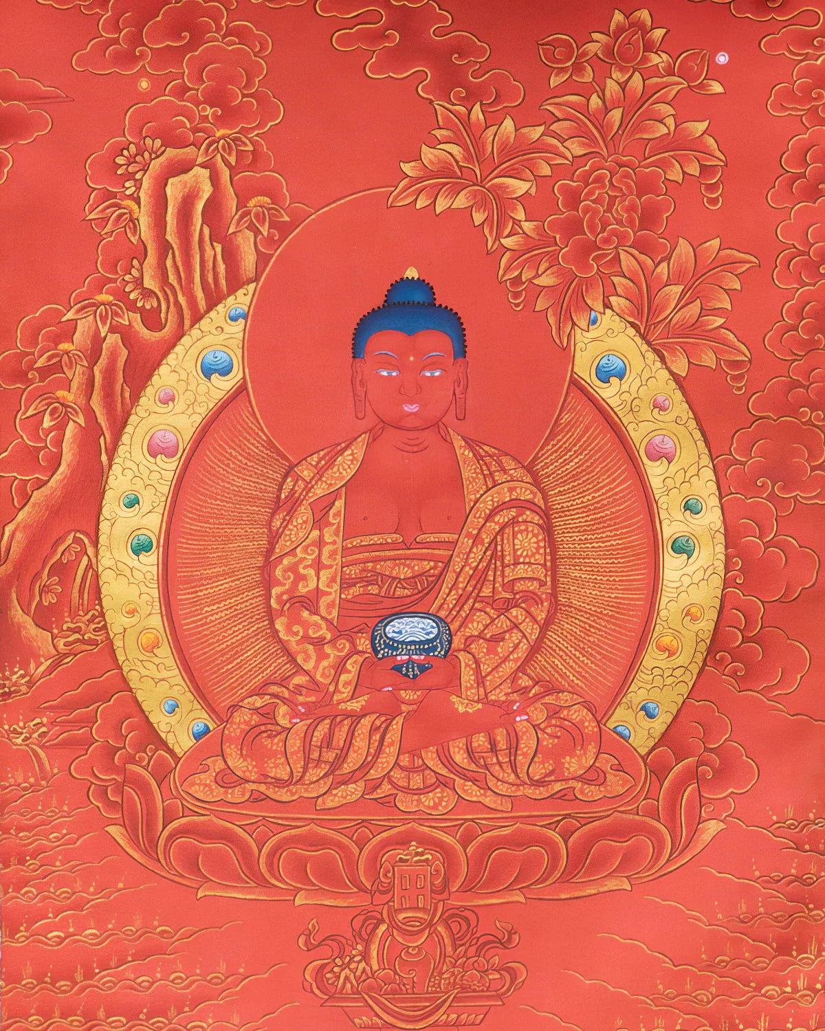 Buddha Amitabha Painted Thangka