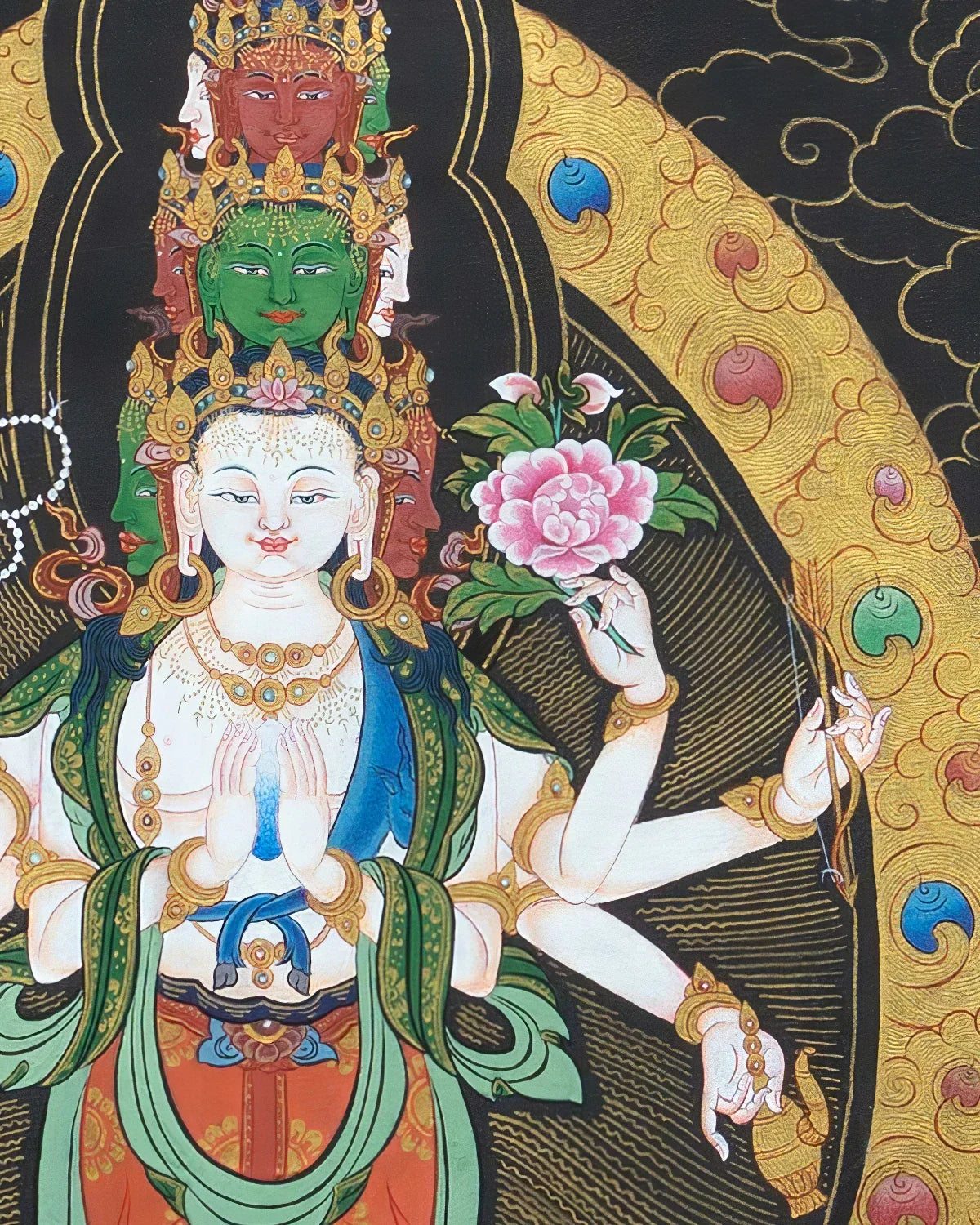 Eleven Headed Avalokiteshvara Painted Thangka
