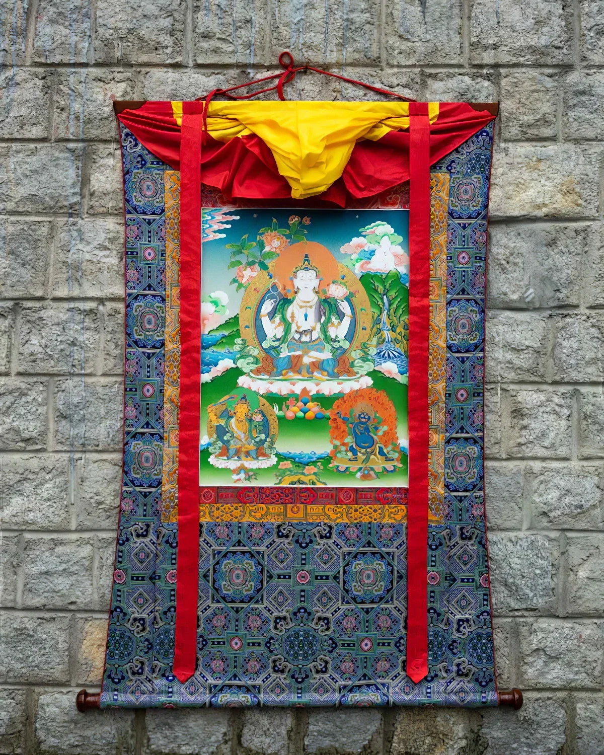 Rig Sum Gonpo Painted Thangka