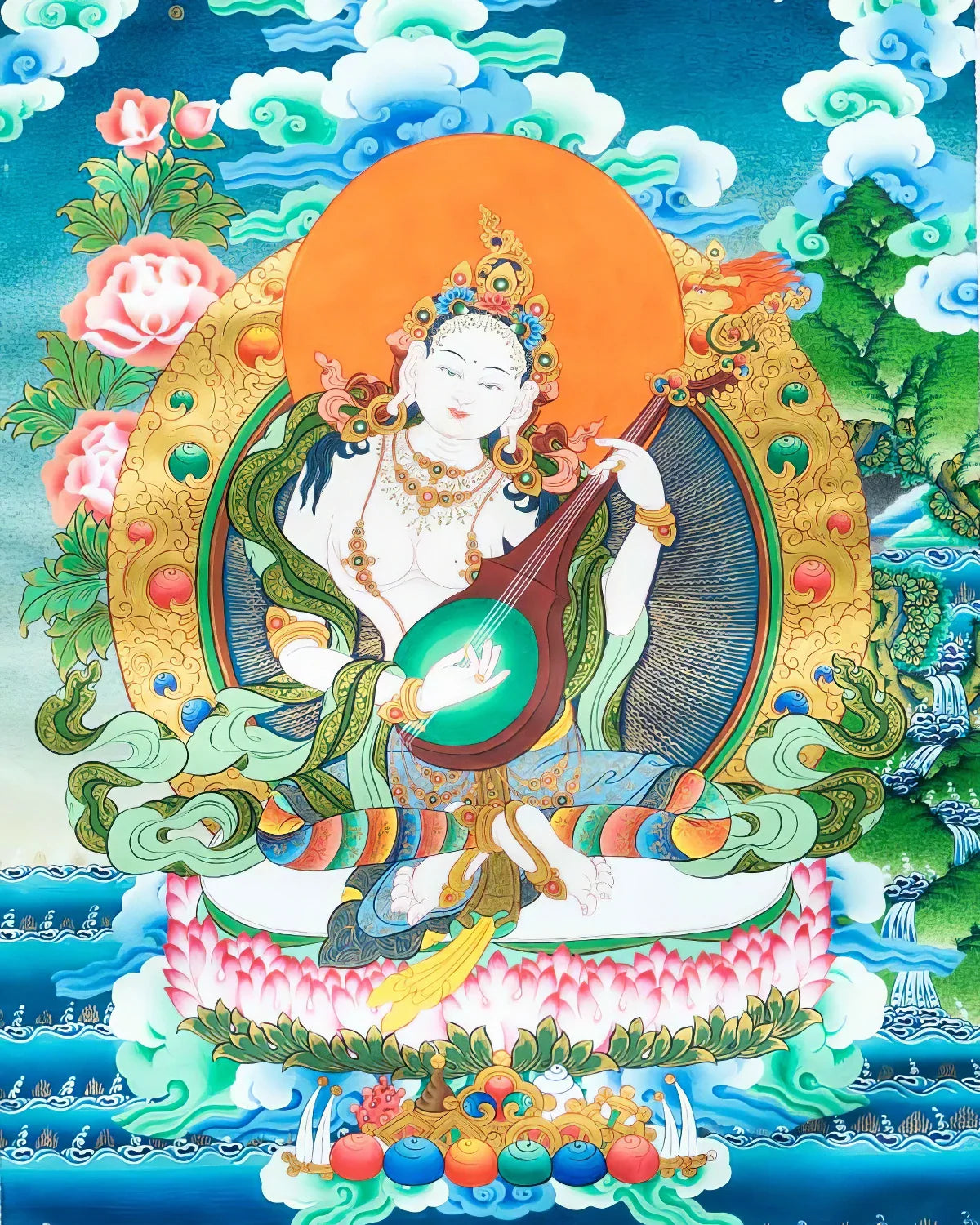 Saraswati Painted Thangka