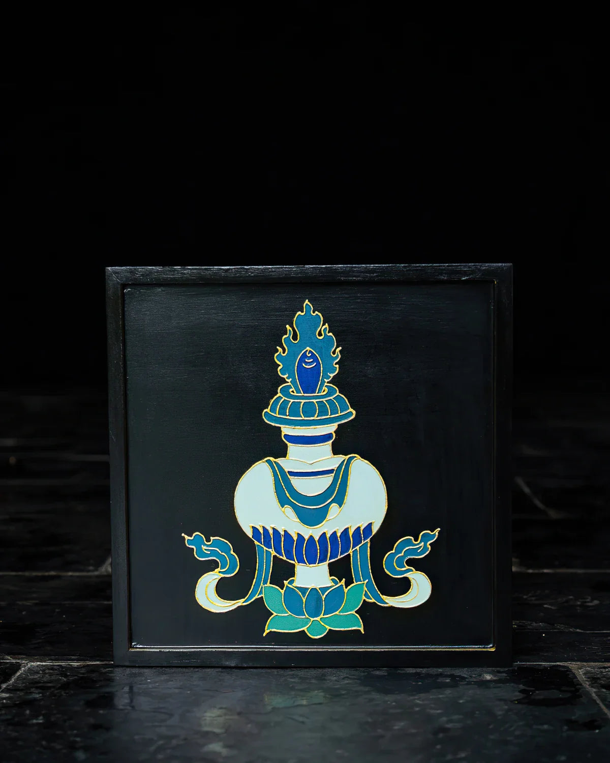 Treasure Vase Auspicious Symbol Relief Painted