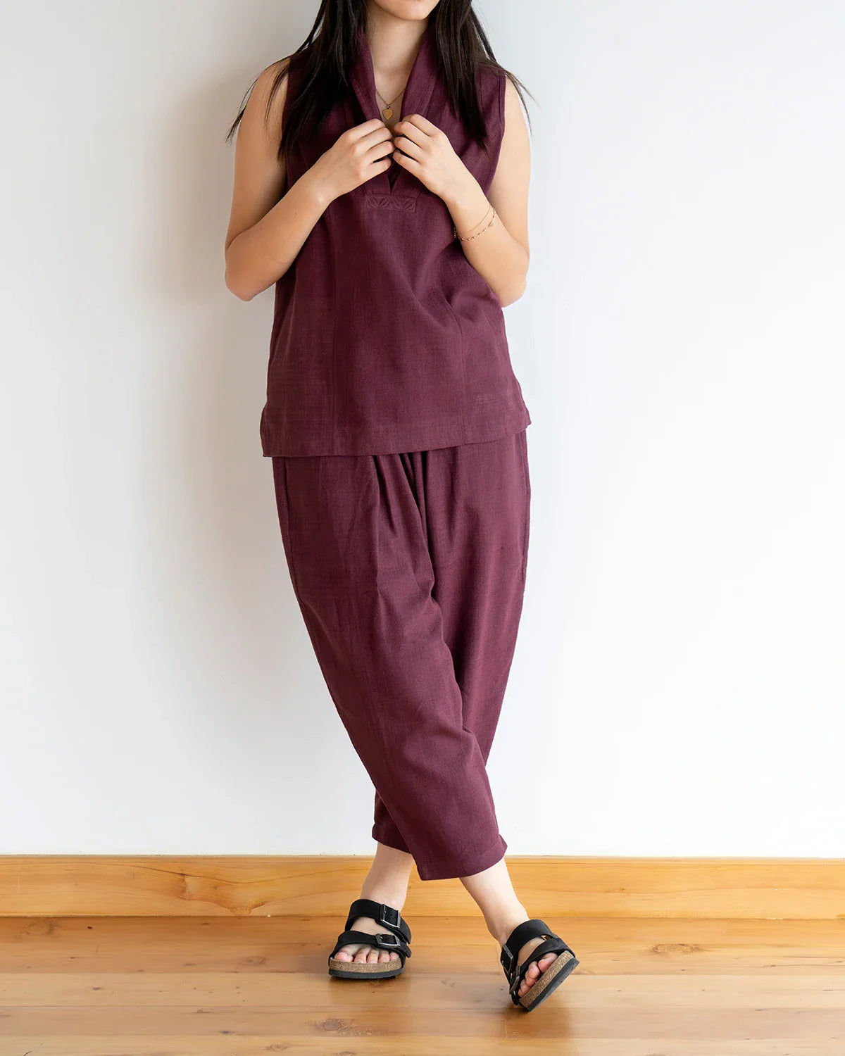 Monk Collar Pajama Set