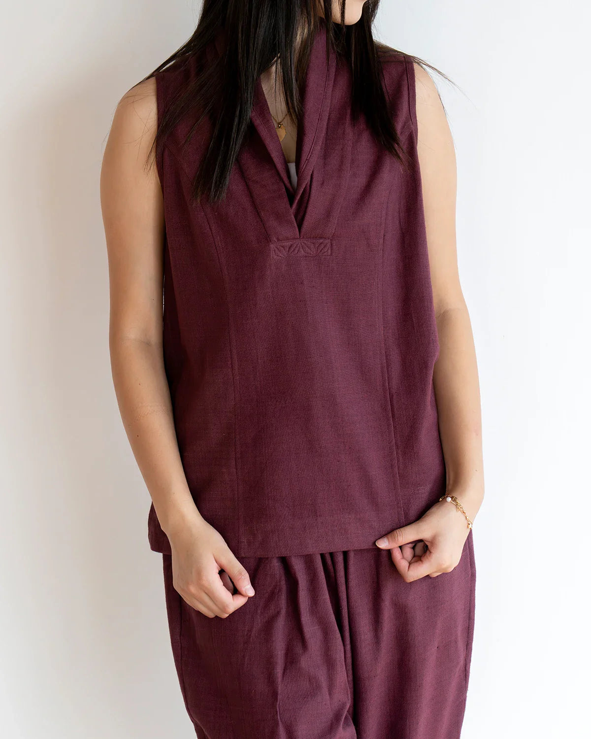 Monk Collar Pajama Set