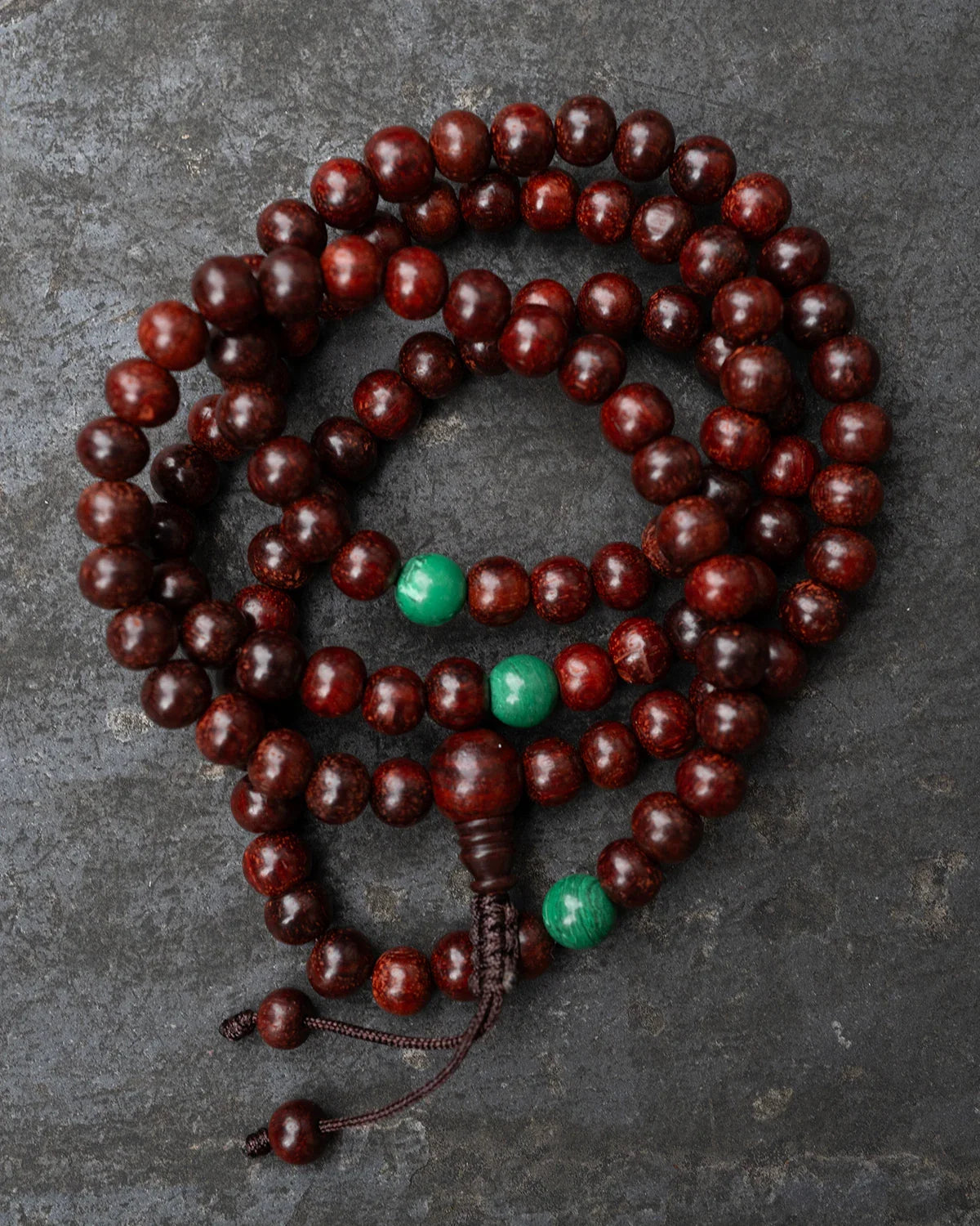 Rosewood with Stone Mala - Malachite