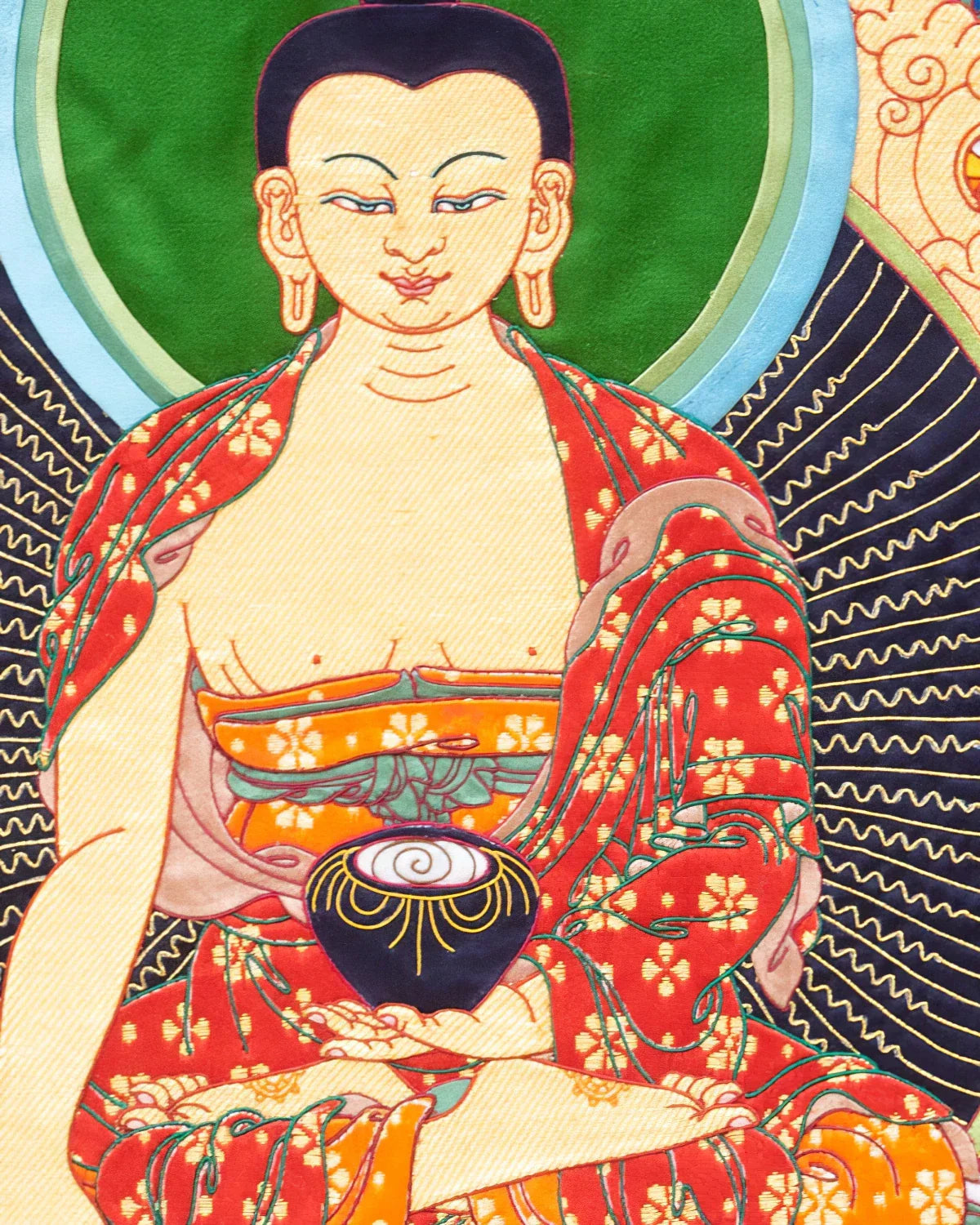 Buddha Shakyamuni Tibetan Appliqué Thangka