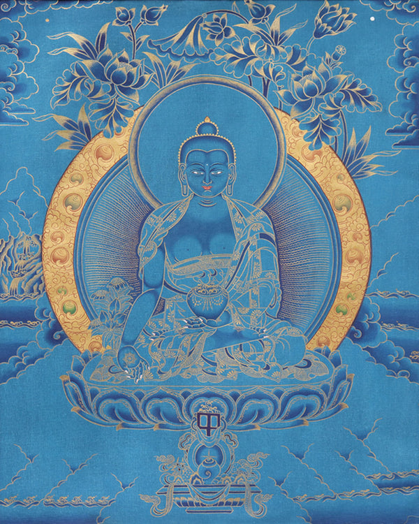 Medicine Buddha Painted Thangka