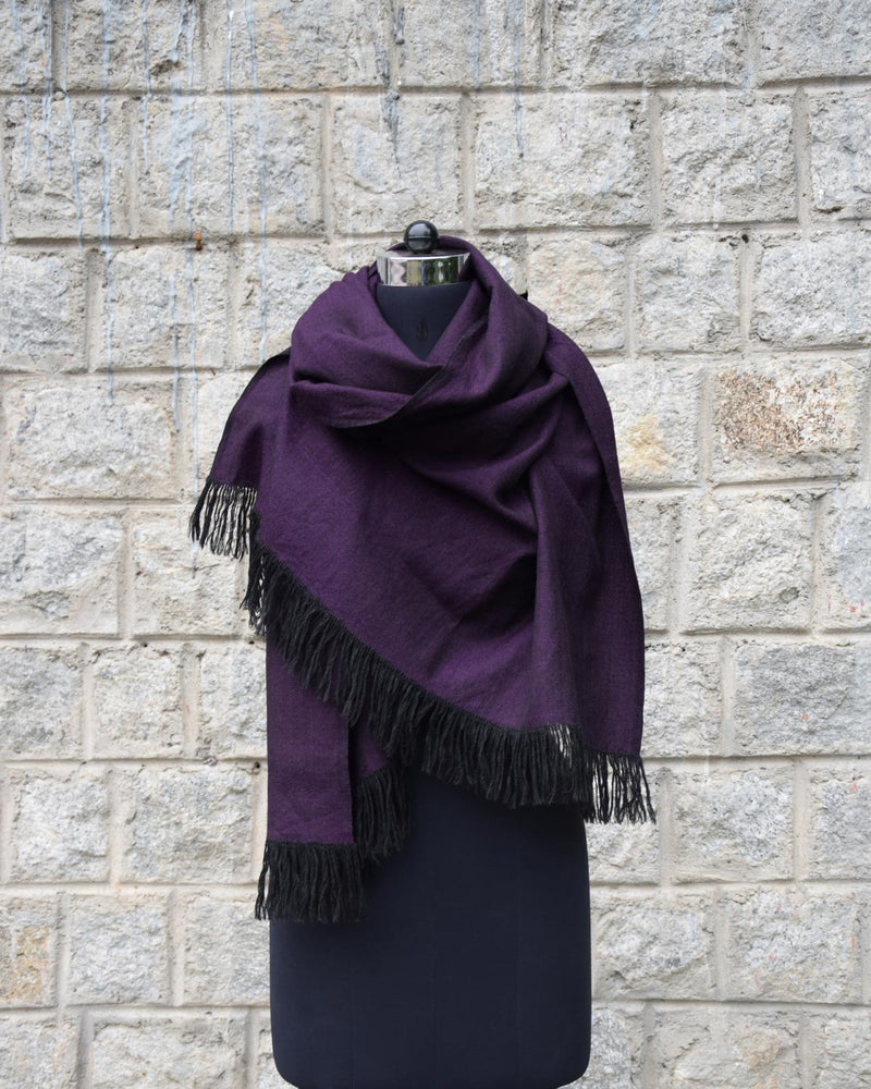 Wool Scarf Herringbone - Purple