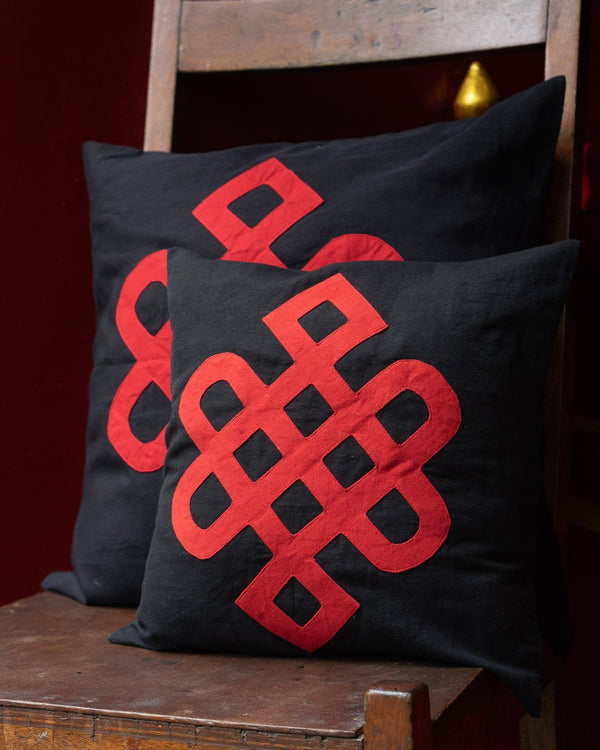 Eternal Knot Cushion Cover Set (Red)